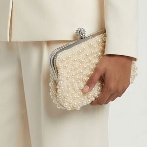 Faux Pearl Evening Clutch